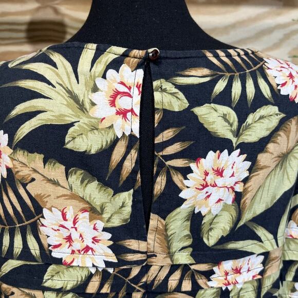 White Stag Linen Blend Maxi Dress Women Sleeveless Floral Size Large 12/14 - Picture 4 of 15